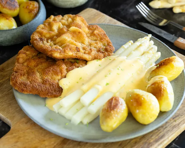 Spargel mit Schnitzel